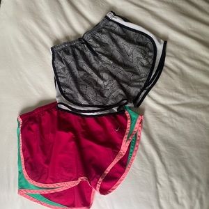2 Nike Dri Fit running shorts - pink & black